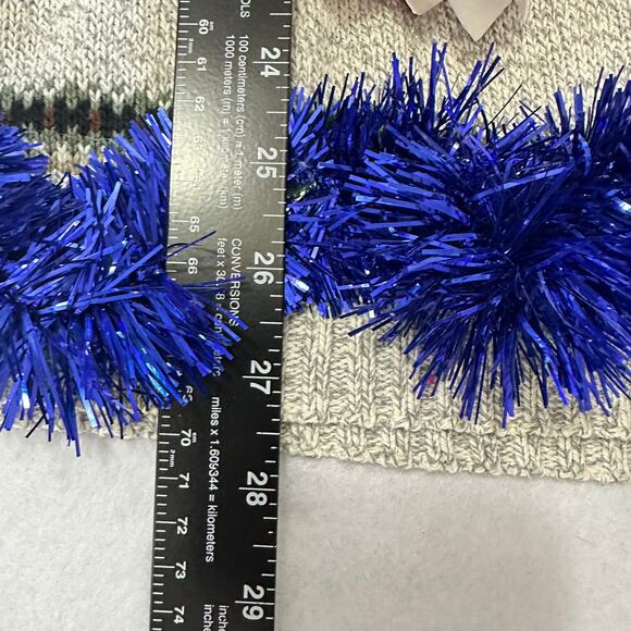 Ugly Christmas Sweater Singing Rudolph LIGHTS UP Tinsel Xmas Party Winner Sz XL - Picture 5 of 5